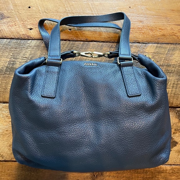 Rare Fossil Preston Pebbled Leather Satchel - Picture 1 of 7